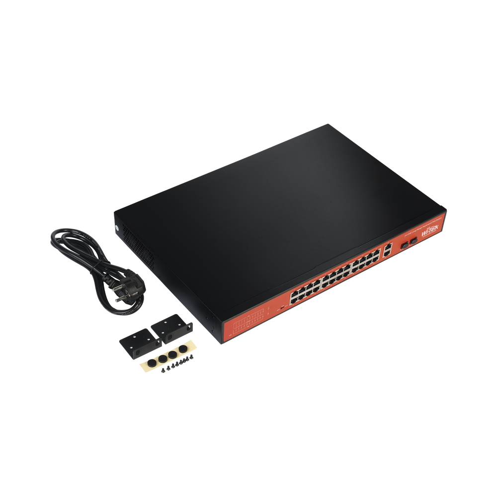 Switch 24 puertos  PoE  no administrable de largo alcance, hasta 250m, con 24 x 10/100Mbps