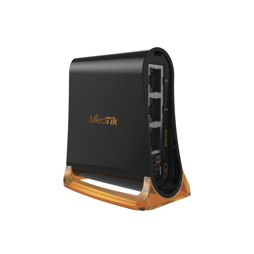 Router (hAP mini) 3 puertos 10/100 Mbps, Wi-Fi 2.4 GHz 802.11 b/g/n, Antena 360º 1.5 dBi, hasta 158 mW de potencia