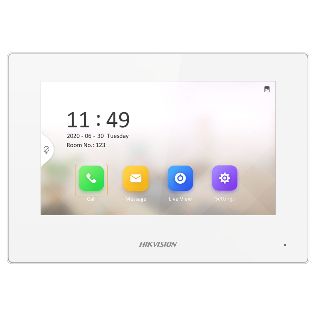 MONITOR IP 7&quot; PARA VIDEO PORTERO / VÍDEO EN VIVO / POE ESTÁNDAR / APERTURA REMOTA / LLAMADA ENTRE MONITORES / AUDIO DE DOS VÍAS / POLICARBONATO