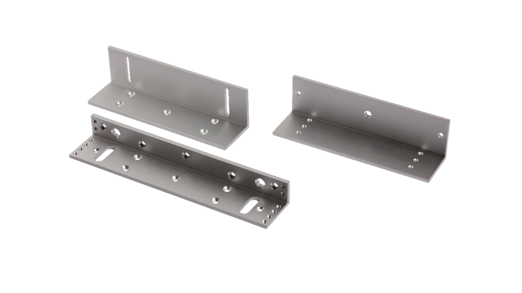 KIT DE SOPORTES Z Y L PARA CERRADURA MAGNÉTICA / DIMENSIONES L: 250 X 47 X 28.5 MM Z: 180 X 50 X 50 MM / USO EN PUERTA DE MADERA Y METAL