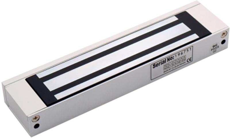 CERRADURA MAGNÉTICA / 272 KG / USO EN PUERTA DE MADERA VIDRIO O METAL / ALUMINIO ANODIZADO / INDICADOR LED