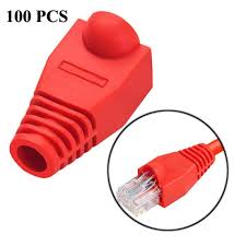 BOTA GORRO CAPUCHA PARA CONECTOR RJ45 CAT6 ROJO X100