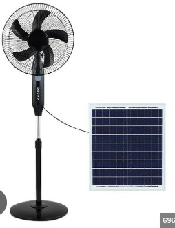 VENTILADOR 16&quot; CON PANEL SOLAR 12W 12000 MAH
