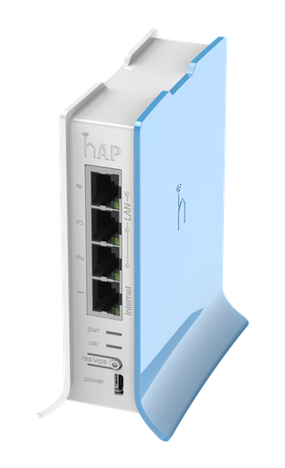 [RB941-2ND-TC] ROUTER 4 PUERTOS - HAP LITE TC - FAST ETHERNET / WI-FI 2.4 GHZ 802.11 B/G/N Y BASE TIPO TORRE