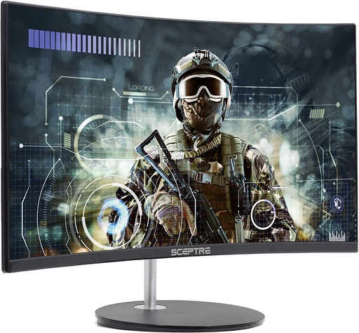 [SCPT-CURVE24] MONITOR SCEPTRE LED PROFESIONAL CURVADO DE 24 PULGADAS 75 HZ 1080P 98% SRGB HDMI VGA ALTAVOCES INTEGRADOS, COLOR NEGRO