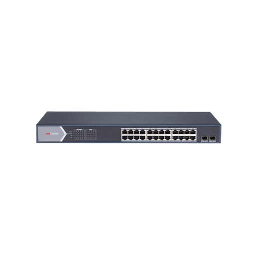 [DS-3E1526P-SI] SWITCH 24 PUERTOS 10/1000 MBPS POE+ Y 2 PUERTOS 10/100/1000 MBPS SFP UPLINK / POE+ / MÁX POTENCIA POE 370 W / TRANSMISION DE LARGA DISTANCIA HASTA 250 MTS
