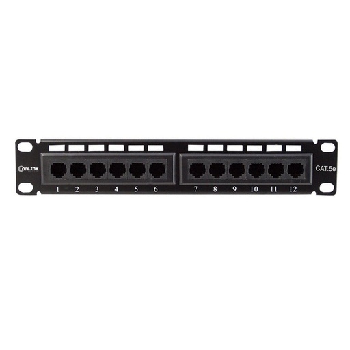 [ID-PPU5E12] PATCH PANEL 12 PUERTOS CAT5 1U