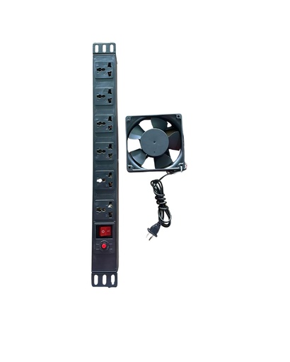 [PDU+FAN] FAN COOLER Y REGLETA PDU PARA GABINETE DE RACK / 110V / Ø 120MM